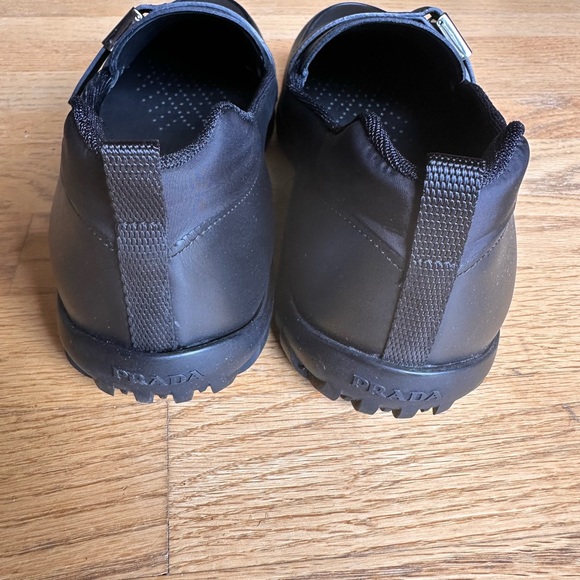 Authentic PRADA SNEAKERS SHOES BLACK LEATHER BRAND NEW: Prada size 7 (or EU 42). - Picture 6 of 6